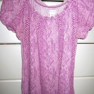 jaclyn smith pink snake print blouse